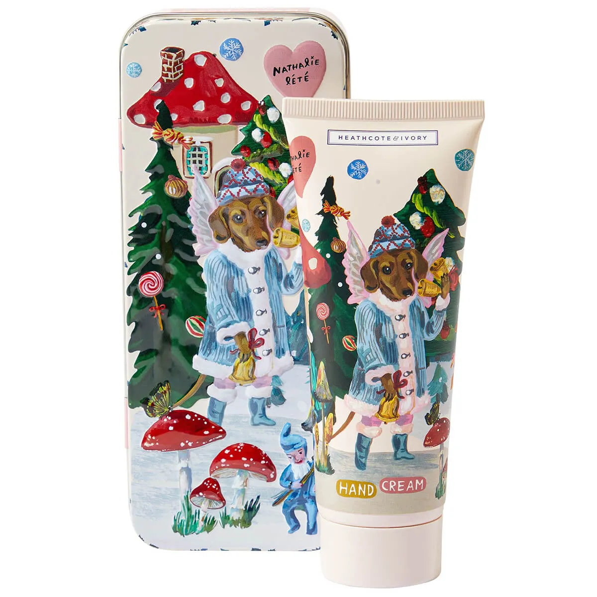 Nathalie Lete Christmas Forest Folk Hand Cream Tin by Heathcote & Ivory