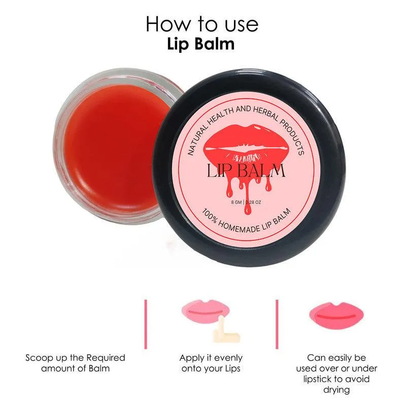 Natural Health and Herbal products Exotic Water-Melon Quench Lip Balm Taste the Tropics on Your Lips Moisturization 12 Hrs Miniaturization, Long Lasting, Romantic, Kissable, Smooth Enriched, Care- 8g
