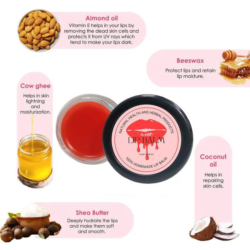 Natural Health and Herbal products Exotic Water-Melon Quench Lip Balm Taste the Tropics on Your Lips Moisturization 12 Hrs Miniaturization, Long Lasting, Romantic, Kissable, Smooth Enriched, Care- 8g