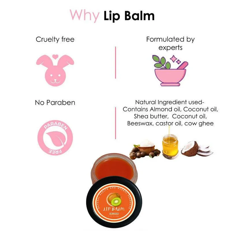 Natural Health and Herbal products Kiwi Crush Lip Moisturizer - Get Smooth & Luscious Lip Orange Tinted Shea Butter 12 Hrs Miniaturization, Long Lasting, Romantic, Kissable, Smooth Enriched, Care- 8g