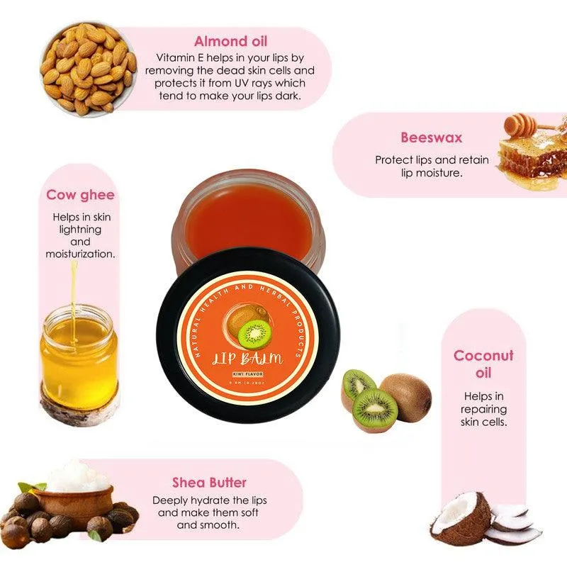 Natural Health and Herbal products Kiwi Crush Lip Moisturizer - Get Smooth & Luscious Lip Orange Tinted Shea Butter 12 Hrs Miniaturization, Long Lasting, Romantic, Kissable, Smooth Enriched, Care- 8g