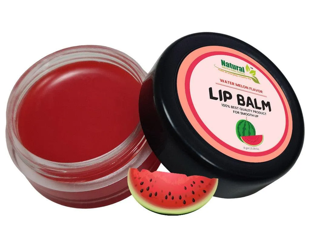 Natural Health and Herbal products Luscious Water-Melon Kiss Lip Balm: Nourishing & Colorful 12 Hour Moisturization 12 Hrs Miniaturization, Long Lasting, Romantic, Kissable, Smooth Enriched, Care- 8g