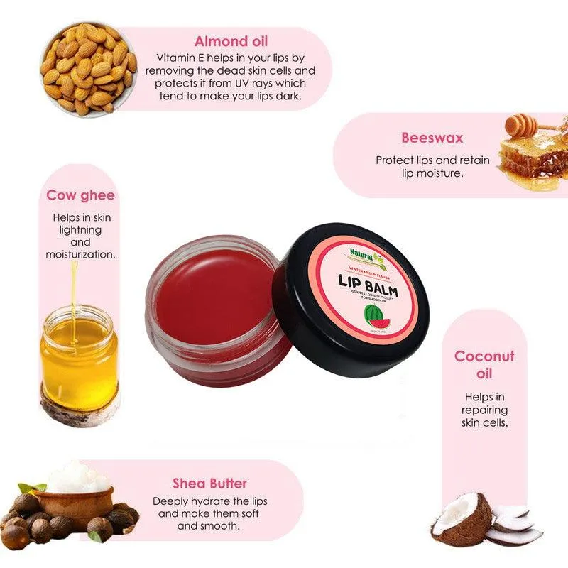 Natural Health and Herbal products Luscious Water-Melon Kiss Lip Balm: Nourishing & Colorful 12 Hour Moisturization 12 Hrs Miniaturization, Long Lasting, Romantic, Kissable, Smooth Enriched, Care- 8g