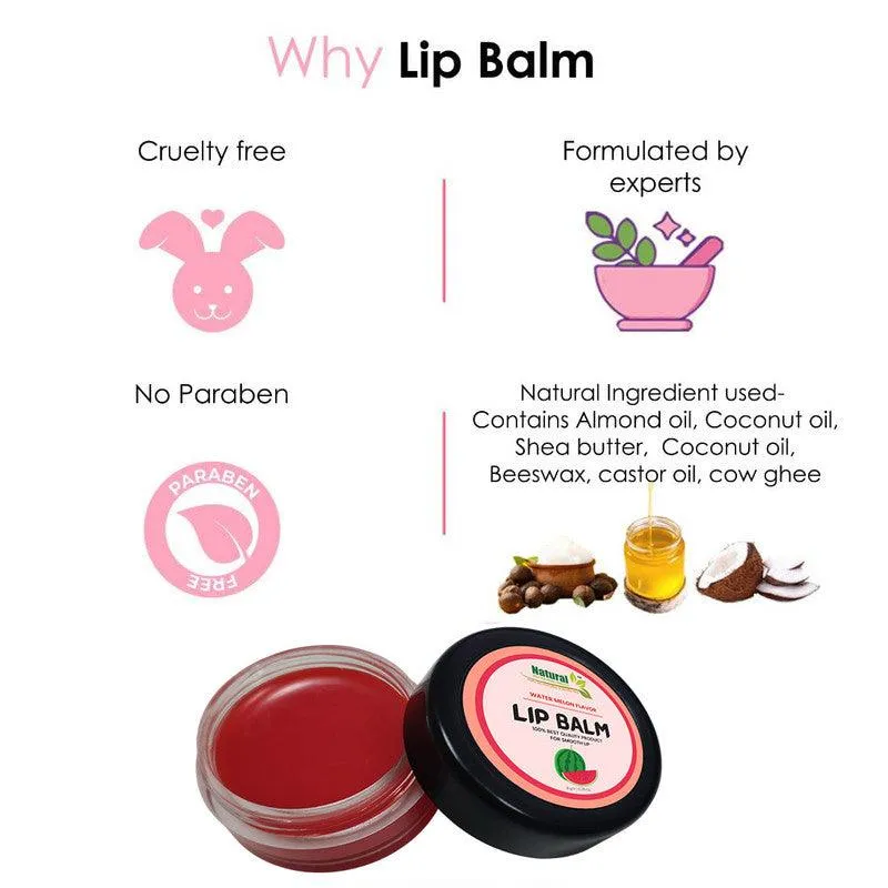 Natural Health and Herbal products Luscious Water-Melon Kiss Lip Balm: Nourishing & Colorful 12 Hour Moisturization 12 Hrs Miniaturization, Long Lasting, Romantic, Kissable, Smooth Enriched, Care- 8g