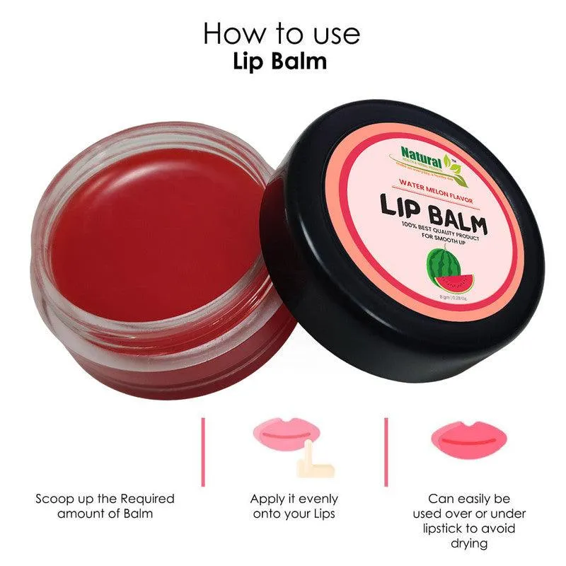 Natural Health and Herbal products Luscious Water-Melon Kiss Lip Balm: Nourishing & Colorful 12 Hour Moisturization 12 Hrs Miniaturization, Long Lasting, Romantic, Kissable, Smooth Enriched, Care- 8g
