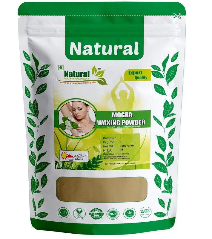 Natural Health and Herbal Products Mogra Flavour Waxing Powder Instant Hair Remover for All Types of Hair & Skin, Hands, Legs, Underarms, Bikini (Private Part) Area (Unisex adult,100 g)