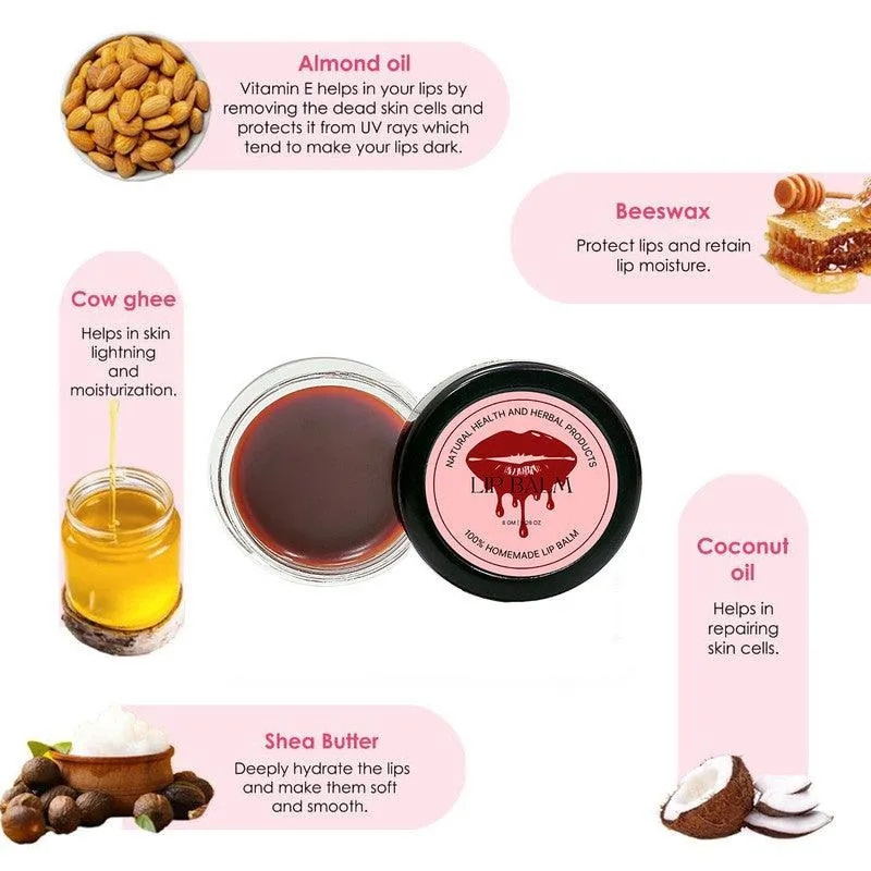 Natural Health and Herbal products Strawberry Crush Lip Butter: Bursting with Fruitiness Bright Lips Long Lasting 12 Hrs Miniaturization, Long Lasting, Romantic, Kissable, Smooth Enriched, LipCare- 8g