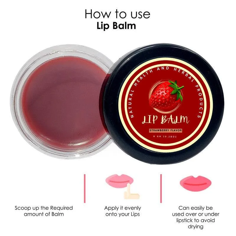 Natural Health and Herbal products Zesty Strawberry Delight Lip Butter - Nourish & Protect bright Lips Maroon Color 12 Hrs Miniaturization, Long Lasting, Romantic, Kissable, Smooth Enriched, Care- 8g