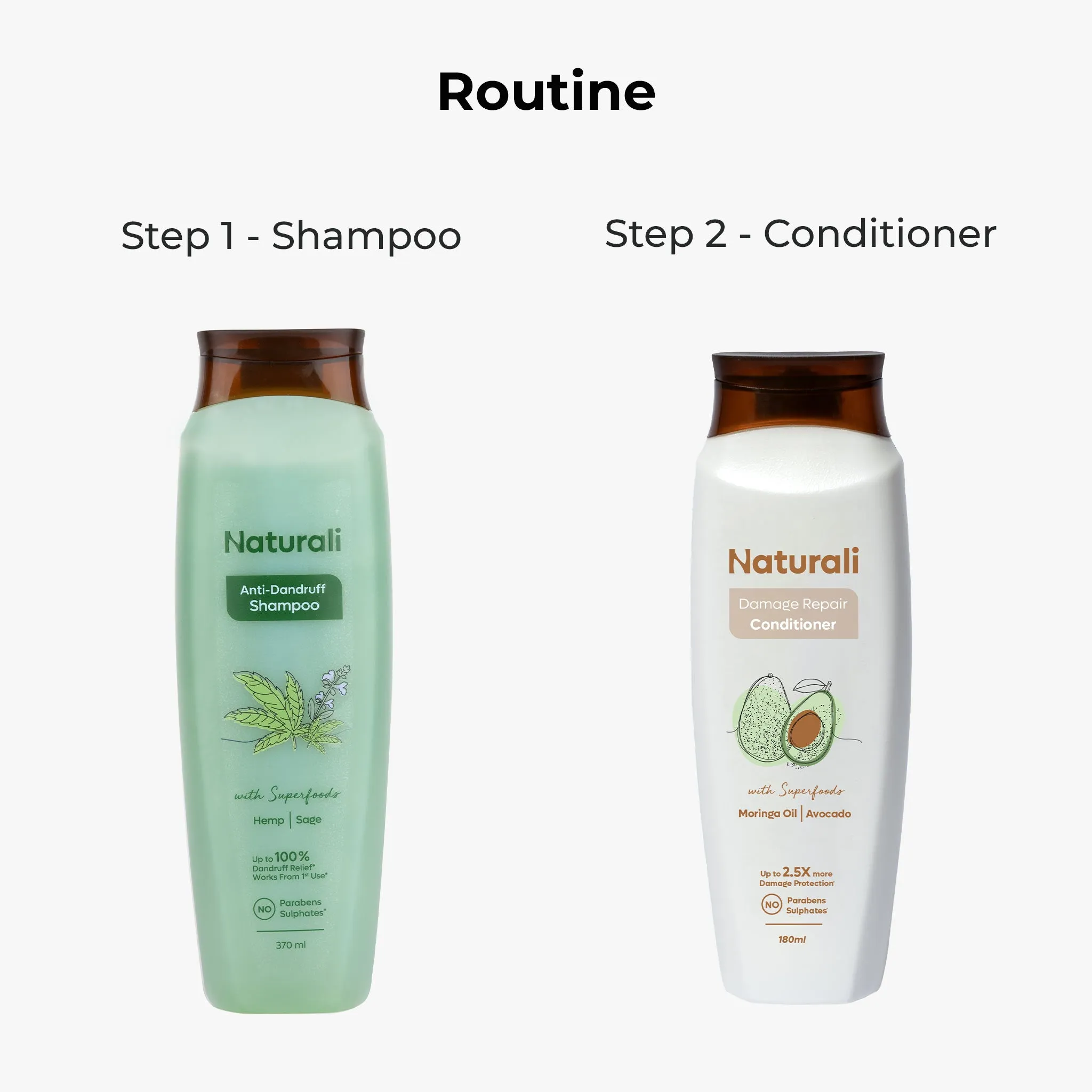 Naturali Anti-Dandruff Shampoo   Damage Repair Conditioner   Wooden Neem Comb