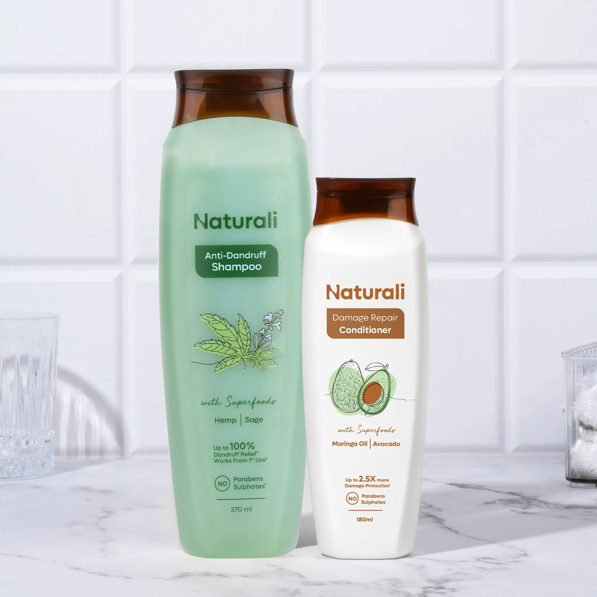 Naturali Anti-Dandruff Shampoo   Damage Repair Conditioner   Wooden Neem Comb