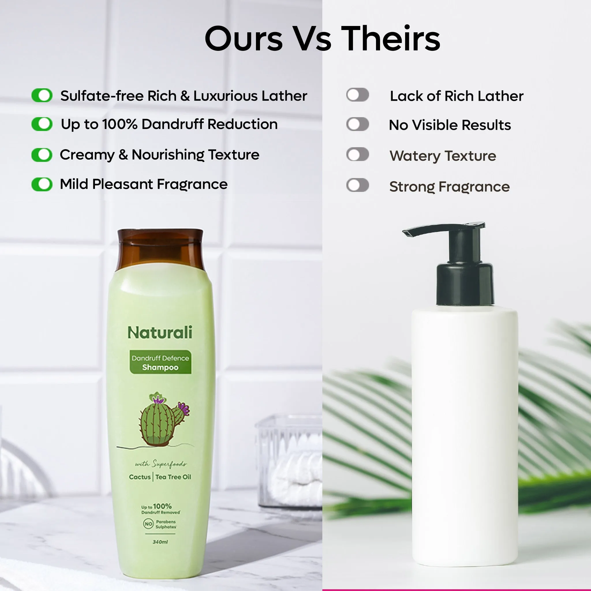 Naturali Dandruff Defence Shampoo with Cactus and Tea Tree Oil