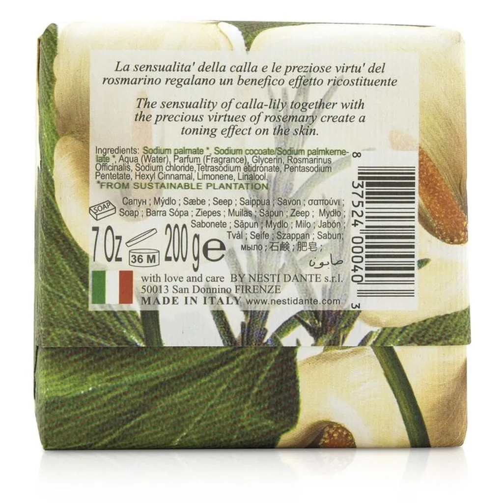 NESTI DANTE - Gli Officinali Soap - Calla-Lily & Rosemary - Velveting & Tonic