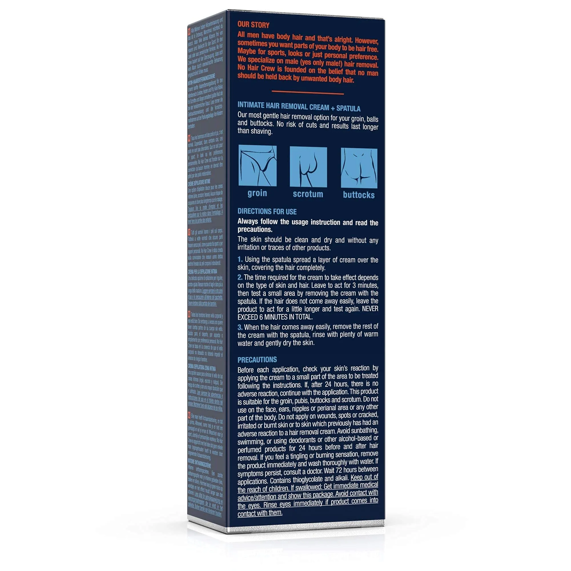 No Hair Crew - At Home Hair Removal Cream for Men - Painless, Flawless, 100ml