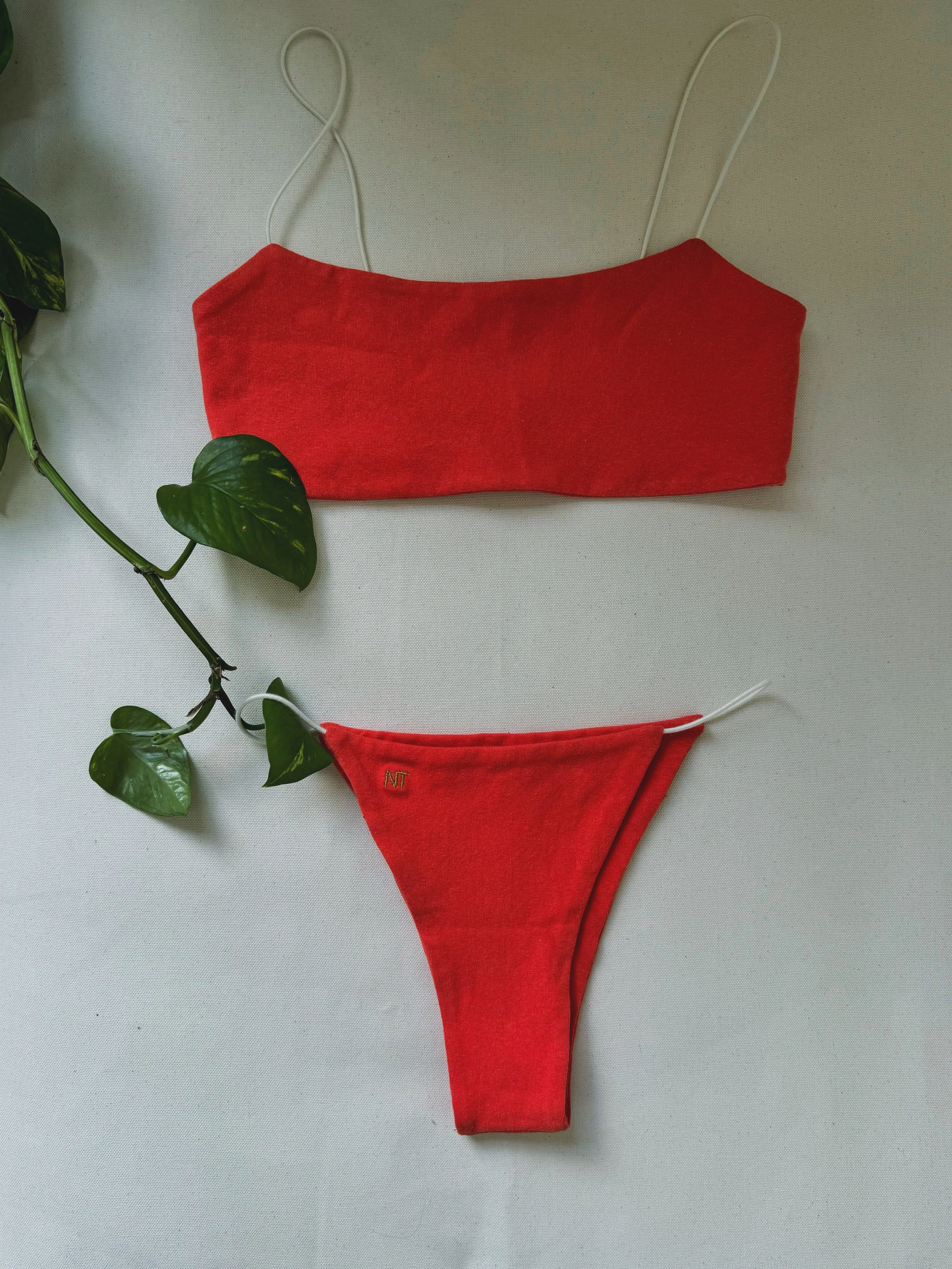 NO TAN LINES, bikini bottom in coral