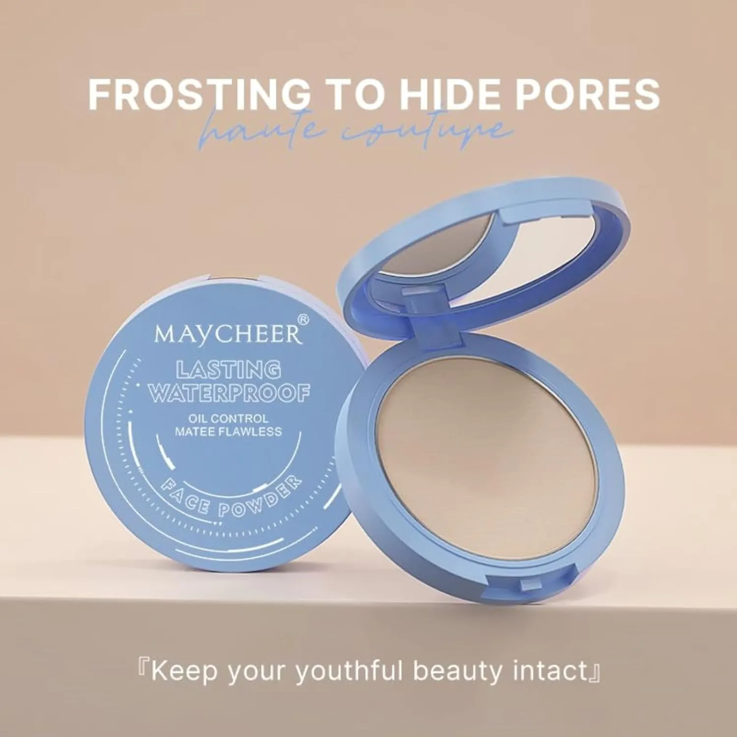 Oil Control Face Pressed Powder,Matte Smooth Setting Powder Makeup,Waterproof Long-Lasting Makeup Setting Powder,Oil Control Flawless Finish,Lightweight,Residue-Free (01 CALASSIC IVORY)