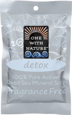 One With Nature Bath Salt Detox Fragrance Free 2.5 Oz - Pack Of 6