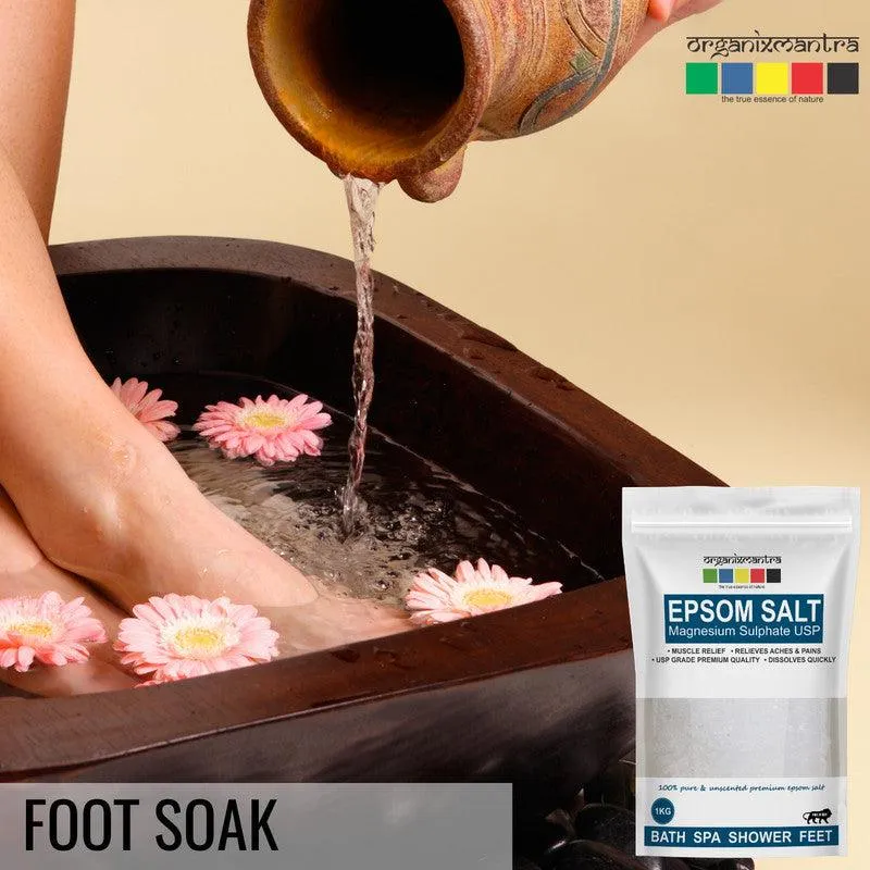 Organix Mantra Epsom Salt, Bath Salt for Muscle Relief, Relieves Aches & Pain, 1KG