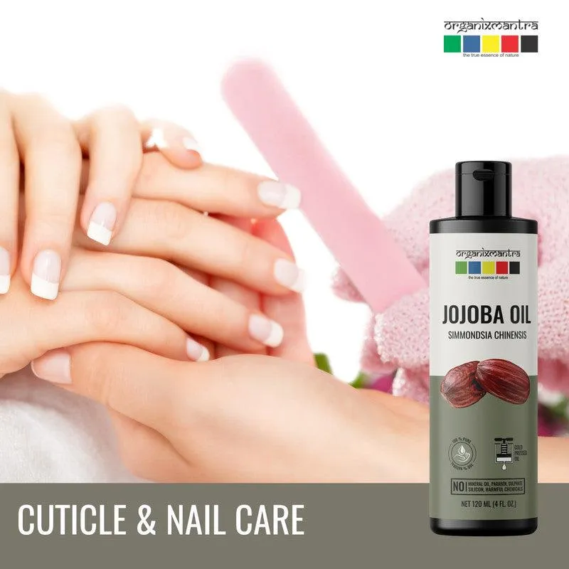Organix Mantra Jojoba Oil for Hair Growth, Moisturizing Skin, Makeup Primer & Nails 100% Pure, Natural & Cold Pressed Oil Organic, 120ML
