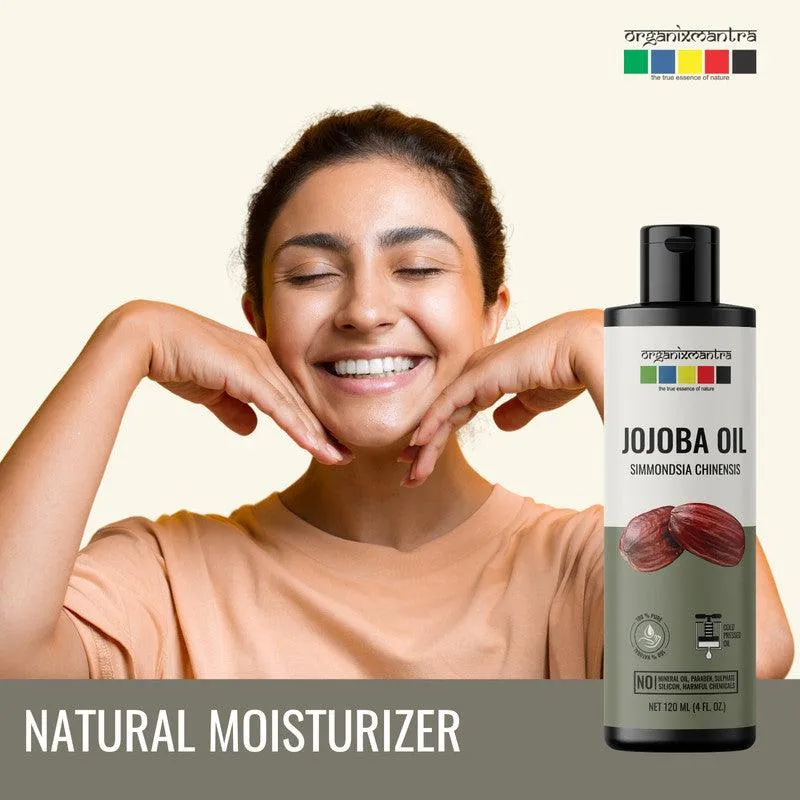 Organix Mantra Jojoba Oil for Hair Growth, Moisturizing Skin, Makeup Primer & Nails 100% Pure, Natural & Cold Pressed Oil Organic, 120ML