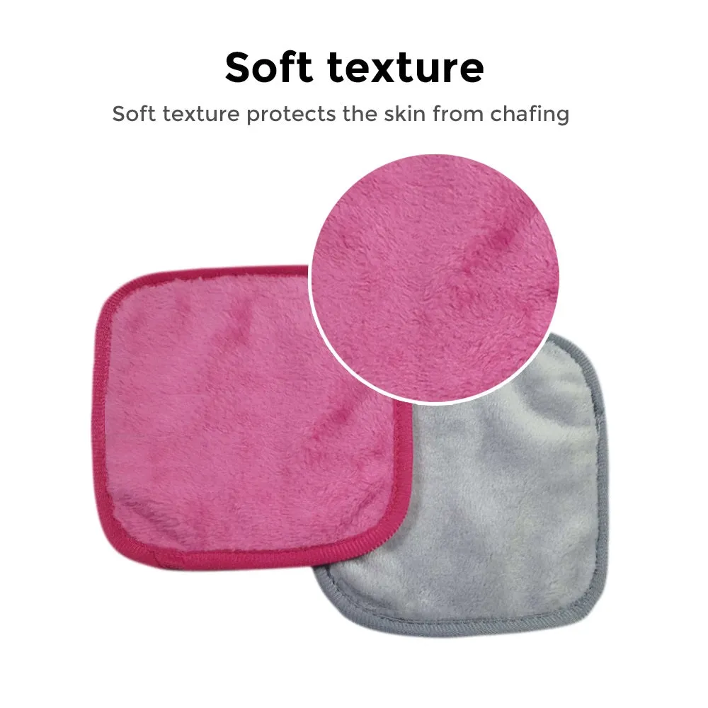 Pack Of 4 - Makeup Remover Cloth Soft Microfiber Reusable Facial Cleansing Towel-  Purple