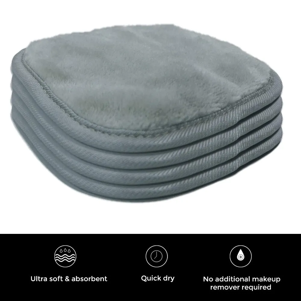 Pack Of 4 - Makeup Remover Cloth Soft Microfiber Reusable Facial Cleansing Towel-  Purple