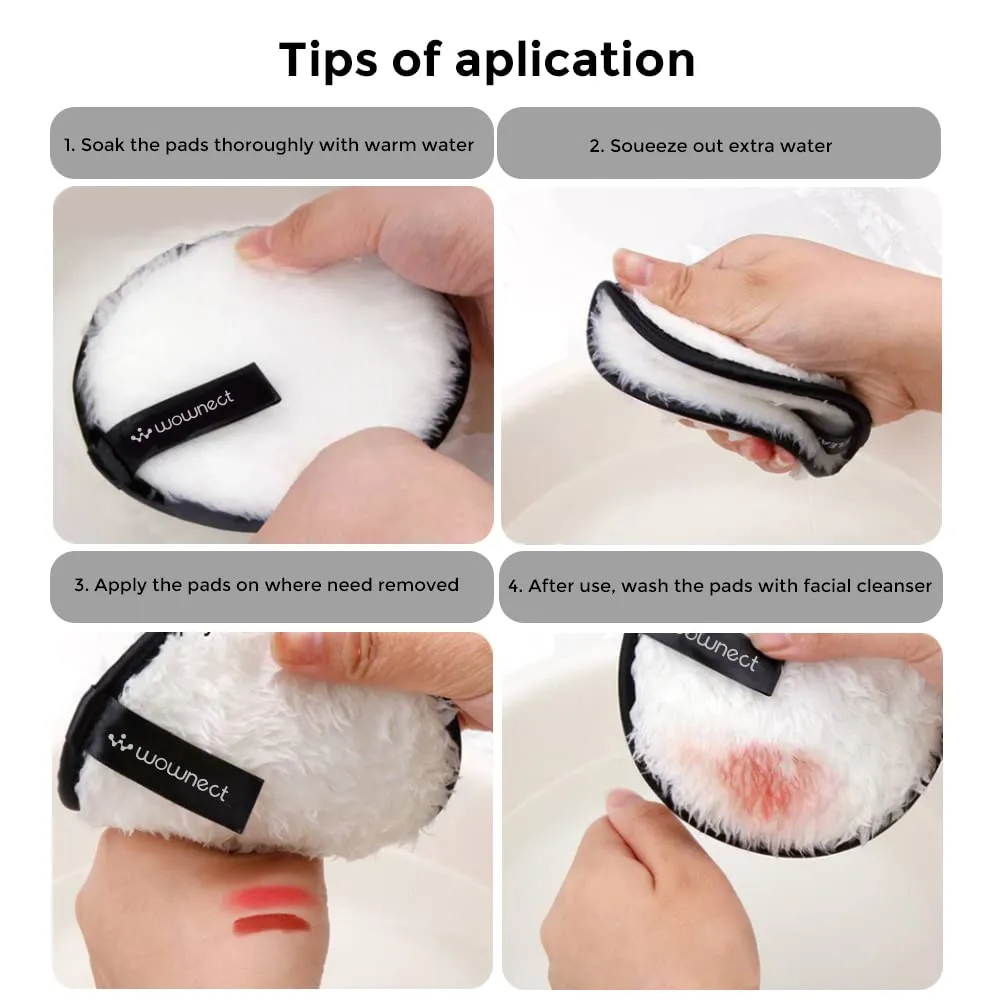 Pack of 4 - Reusable Makeup Remover Pads Facial Cleansing Puffs
