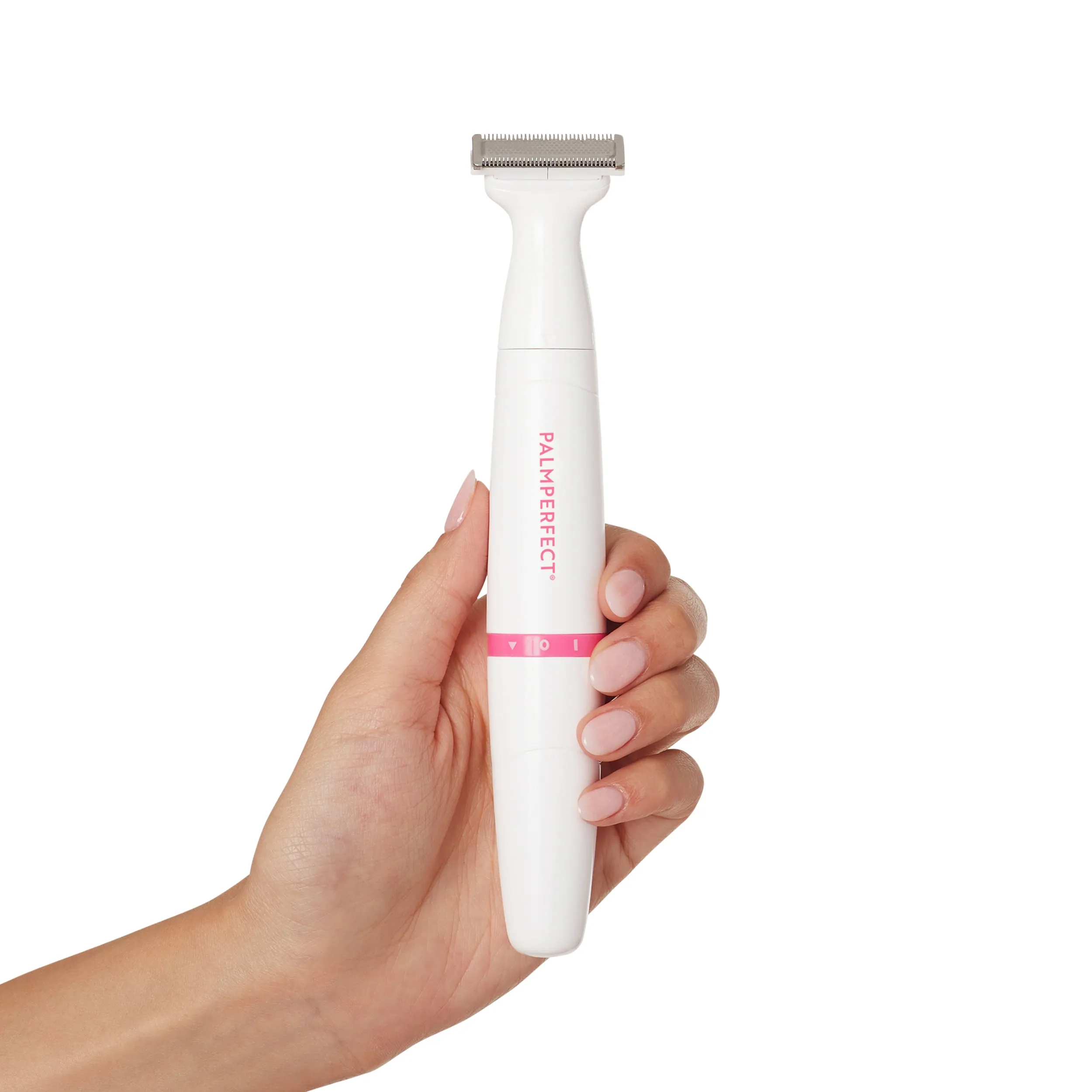 PALMPERFECT Total Grooming System, White, Interchangeable Heads, Water Resistant, Female Electric Shaver