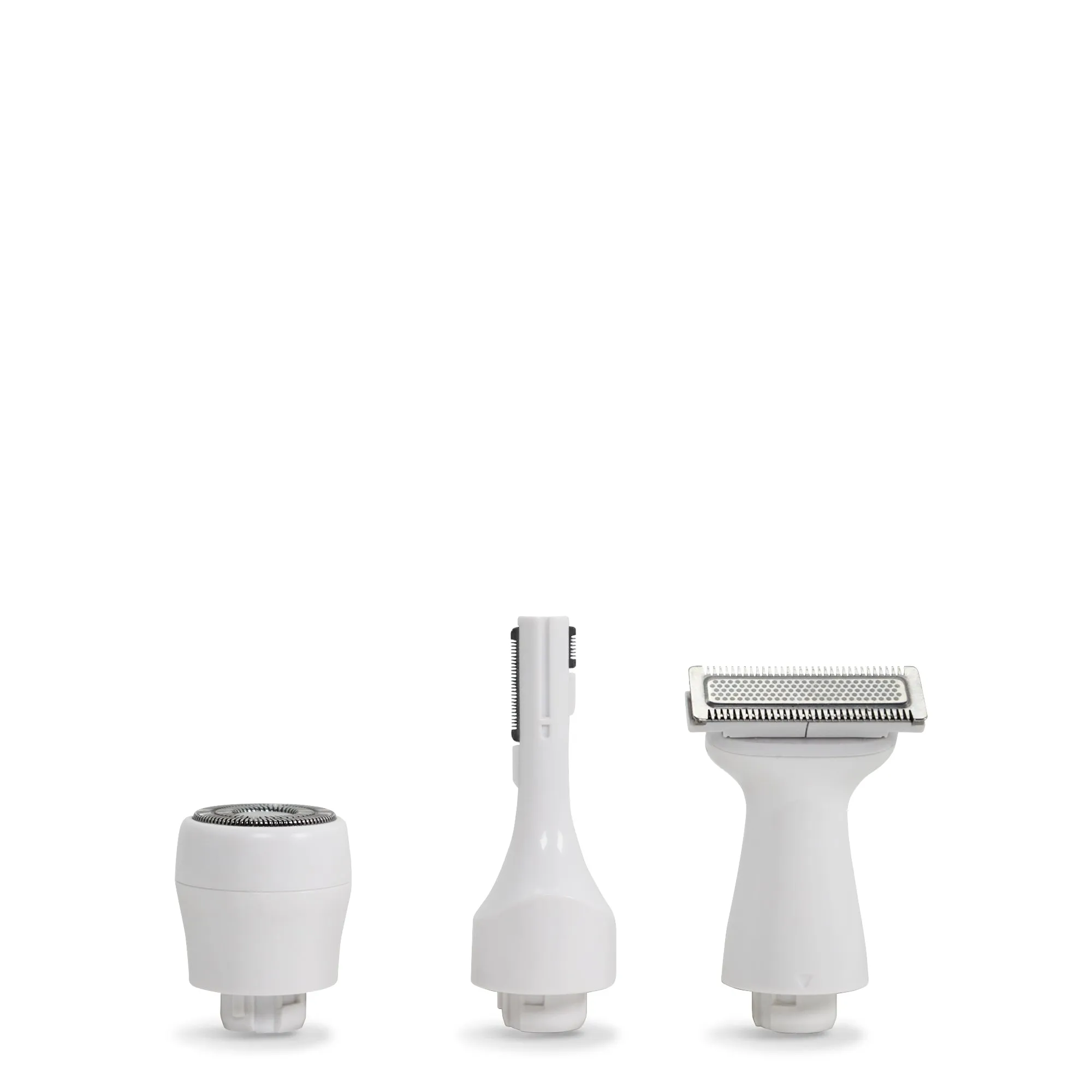 PALMPERFECT Total Grooming System, White, Interchangeable Heads, Water Resistant, Female Electric Shaver
