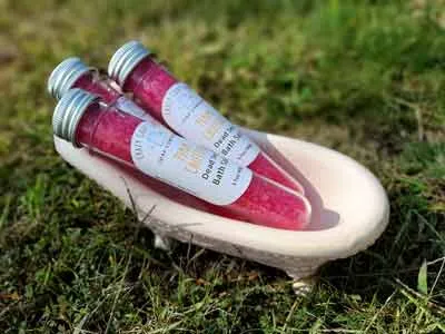 Pink Chiffon Bath Salt | Lavender-Scented Epsom Salt Soak for Stress Relief & Relaxation | Natural Detox Bath Soak