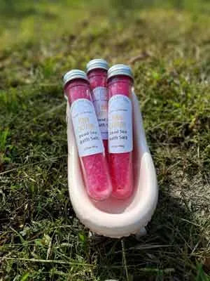 Pink Chiffon Bath Salt | Lavender-Scented Epsom Salt Soak for Stress Relief & Relaxation | Natural Detox Bath Soak