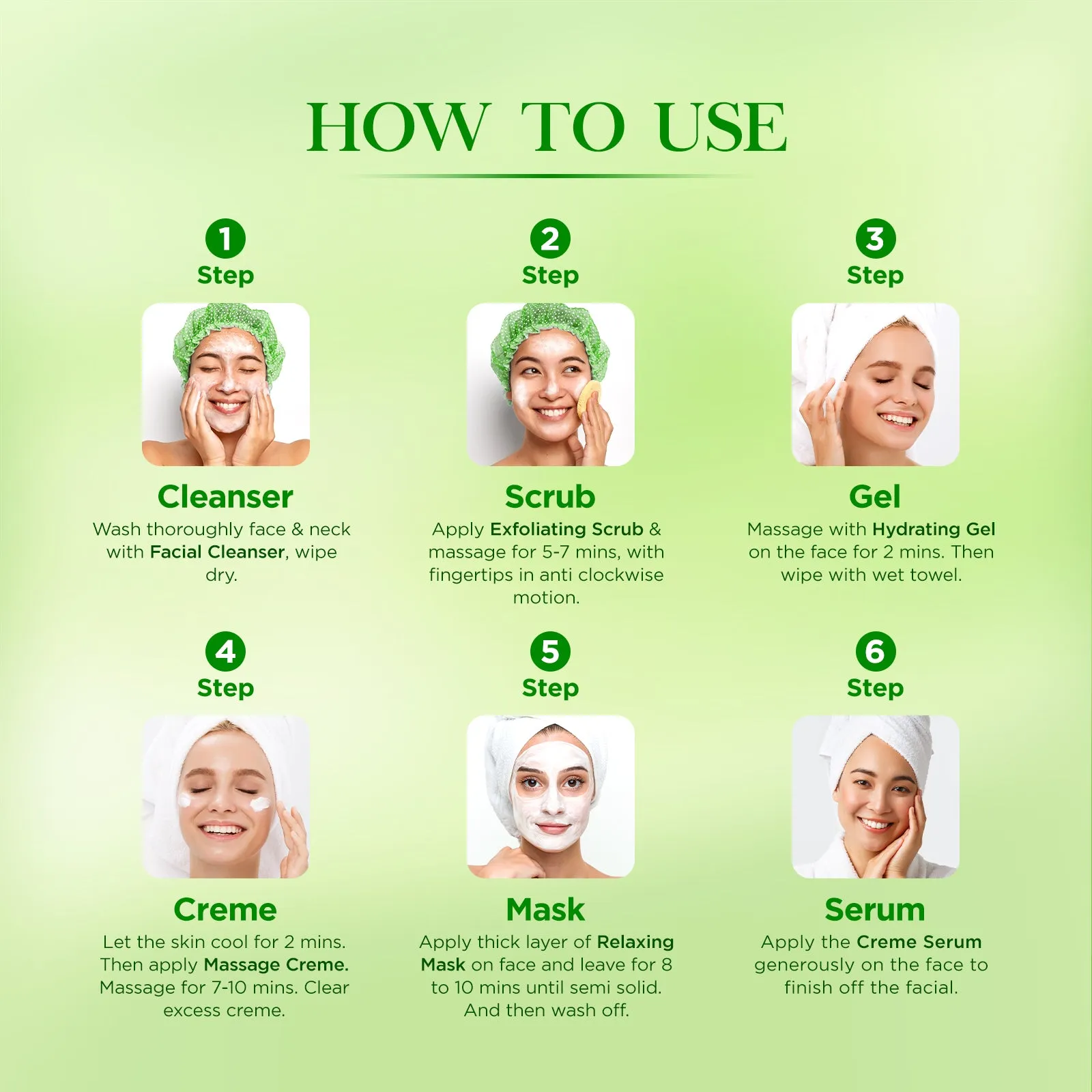 Professional Gotu Kola Facial kit  | 6 Steps 12 facial kit Set