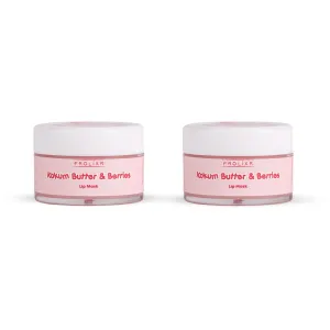 Prolixr Lip Balm Duo: Mango Butter & Orange Oil   Blueberry Grapeseed oil | Dry, Chapped & Dark Lips | Long Lasting Hydration | Natural Pink Tint | Antioxidant-Rich Formula | All Skin Types - 8g each