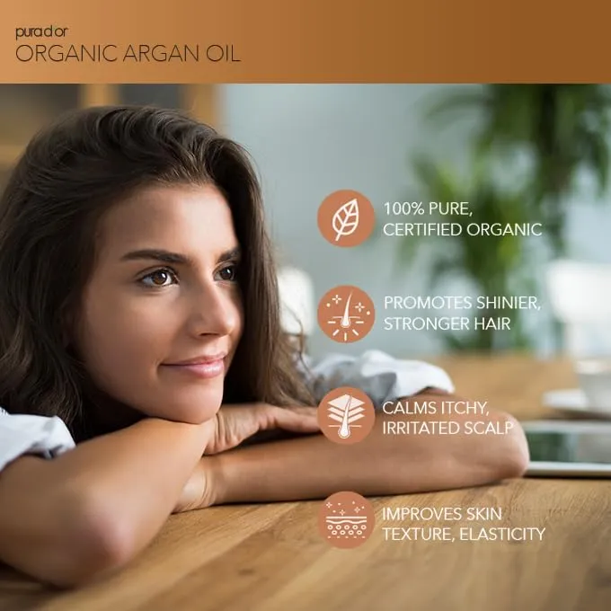 PURA D'OR 4 Oz ORGANIC Moroccan Argan Oil