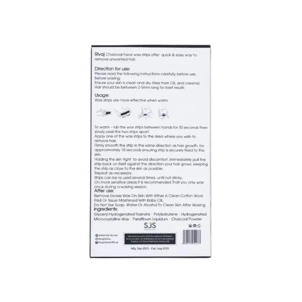 Rivaj Charcoal Face Wax Strips 24pcs