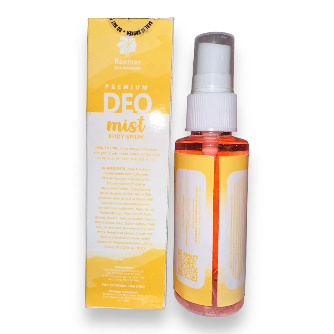 Rosmar - PREMIUM DEO MIST with TAWAS & CALAMANSI 60 ml ( YELLOW )