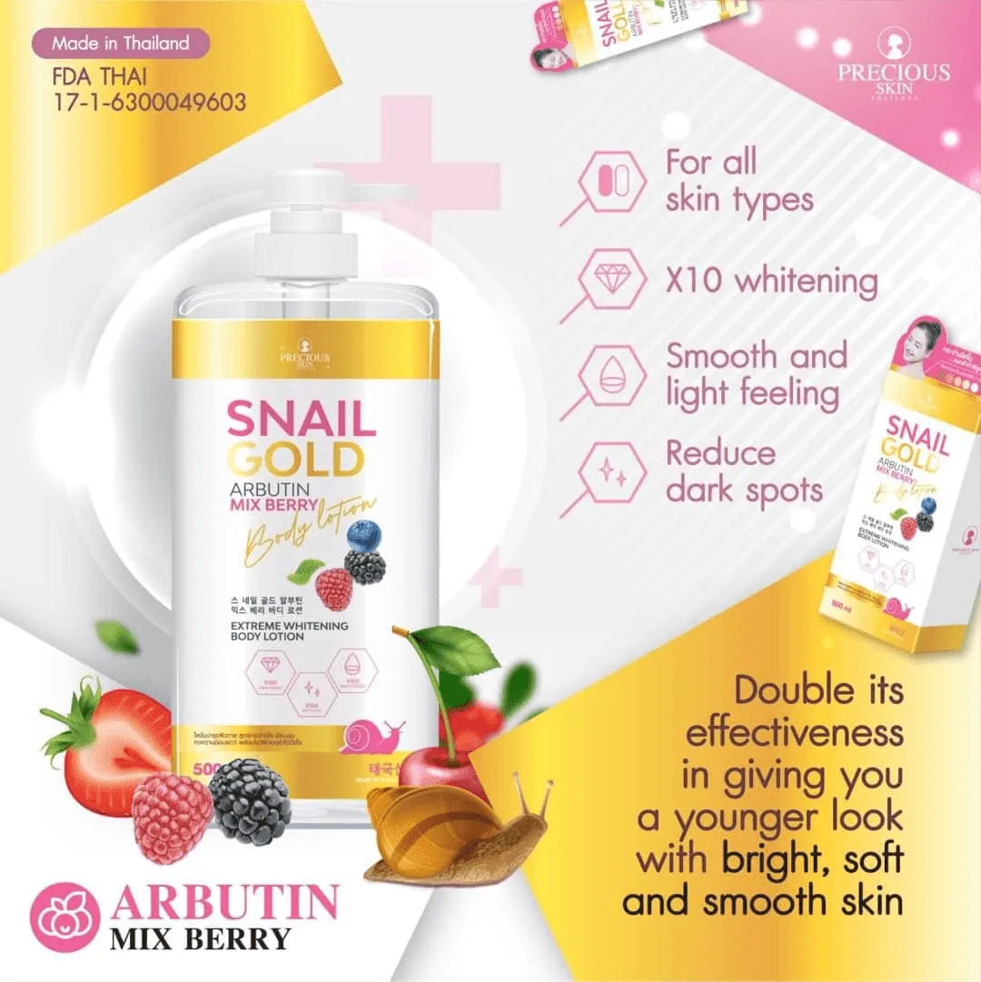 Snail Gold Arbutin Mix Berry Body Lotion - 500ml