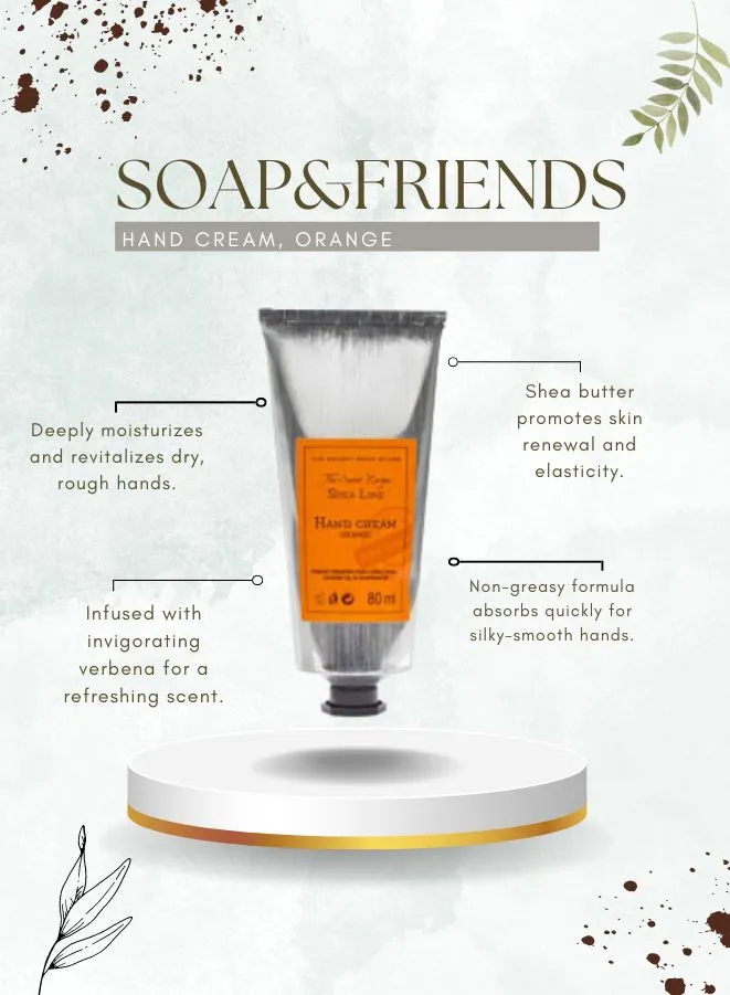 Soap&Friends Citrus Burst Hand Cream 20% Shea Butter Orange - Vitamin Boost, 80 ml