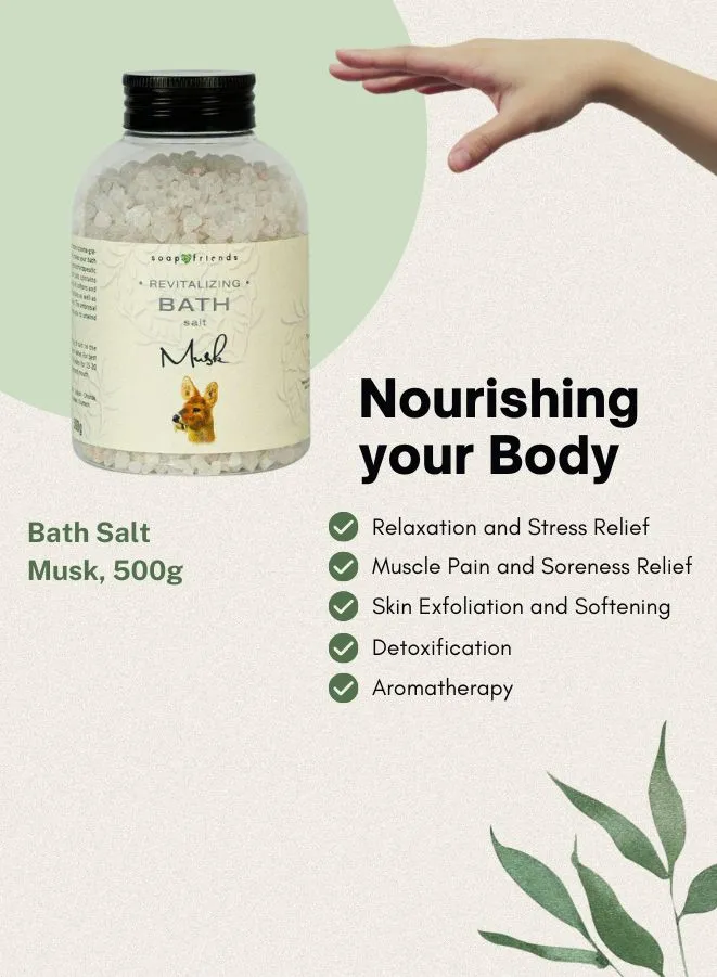 Soap&Friends Sensual Musk Bath Salt for Skin Renewal and Vitality 500g