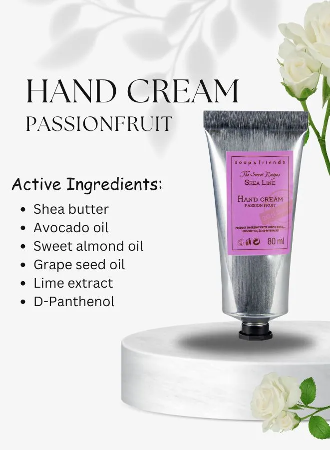 Soap&Friends Tropical Hand Cream 20% Shea Butter Passionfruit - Intense Hydration, 80 ml