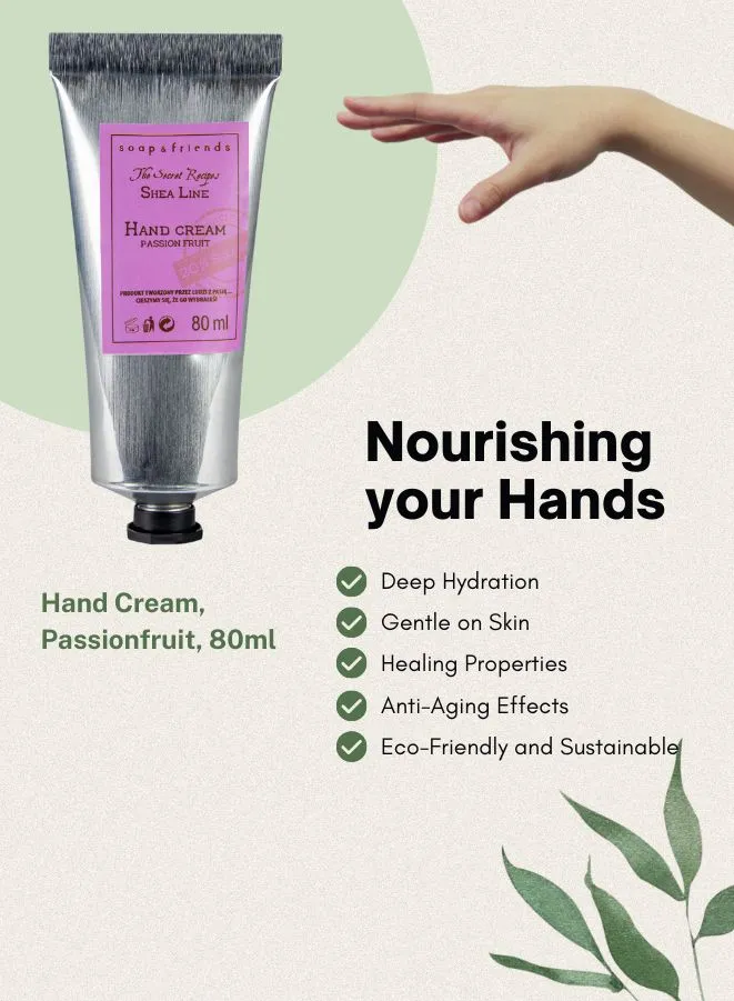 Soap&Friends Tropical Hand Cream 20% Shea Butter Passionfruit - Intense Hydration, 80 ml