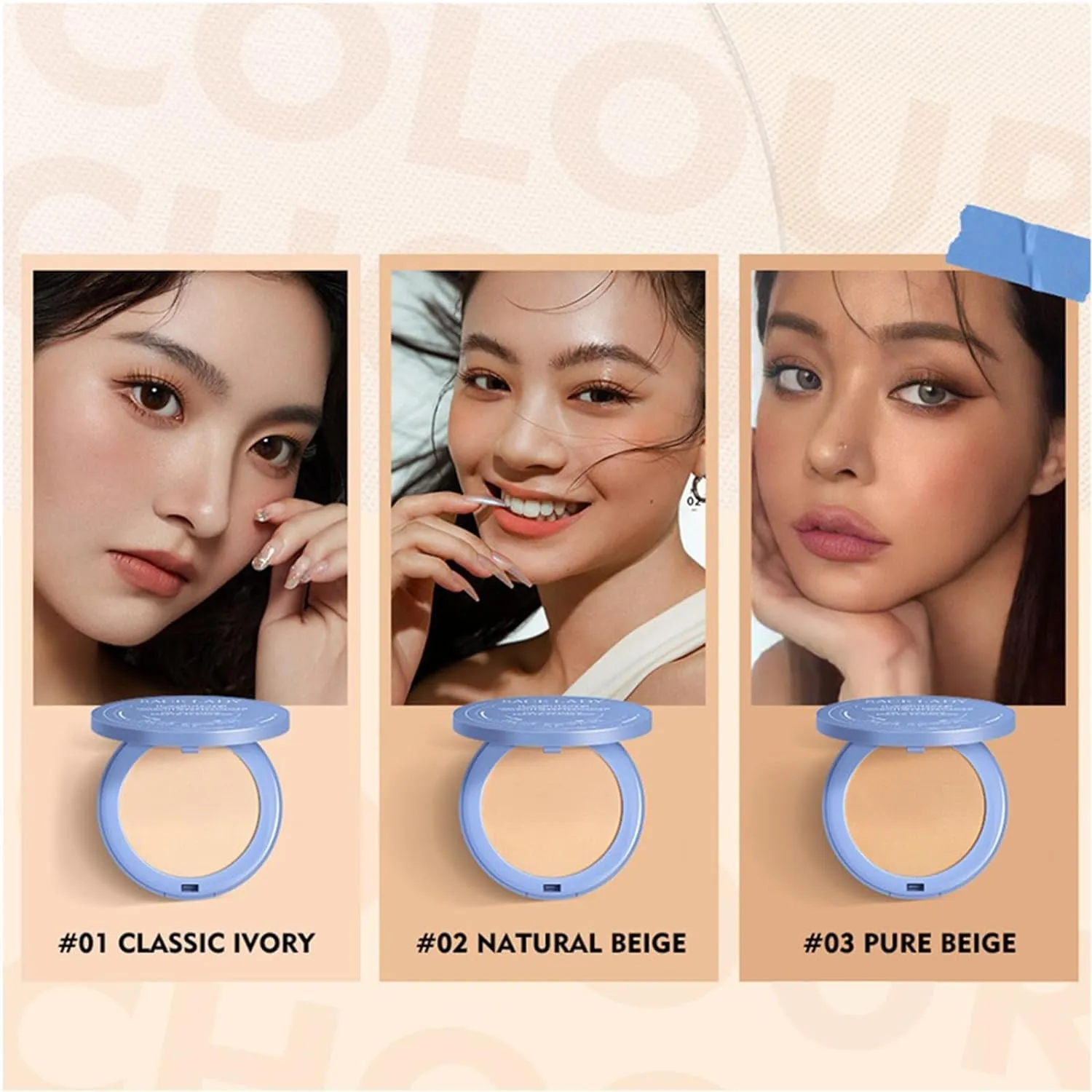 Summer Oil Control Matte Perfections Pressed Powder, Oil Control Face Powder, Waterproof Setting Powder Makeup, Waterproof Long Lasting Finishing Powder (02#-Natural beige)
