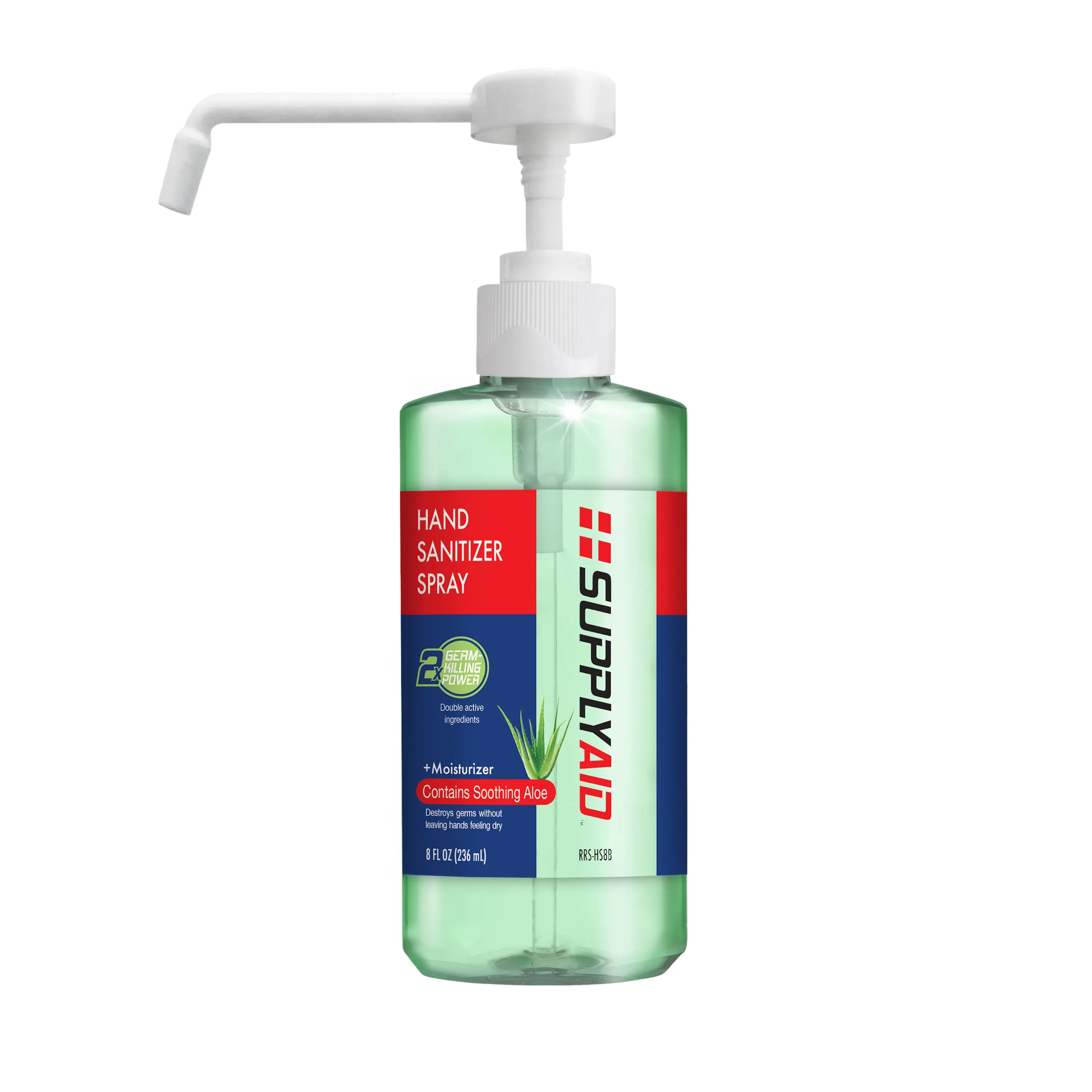 SupplyAID RRS-HS8B Dual Action Hand Sanitizer Spray w/ Soothing Aloe | 8 Oz