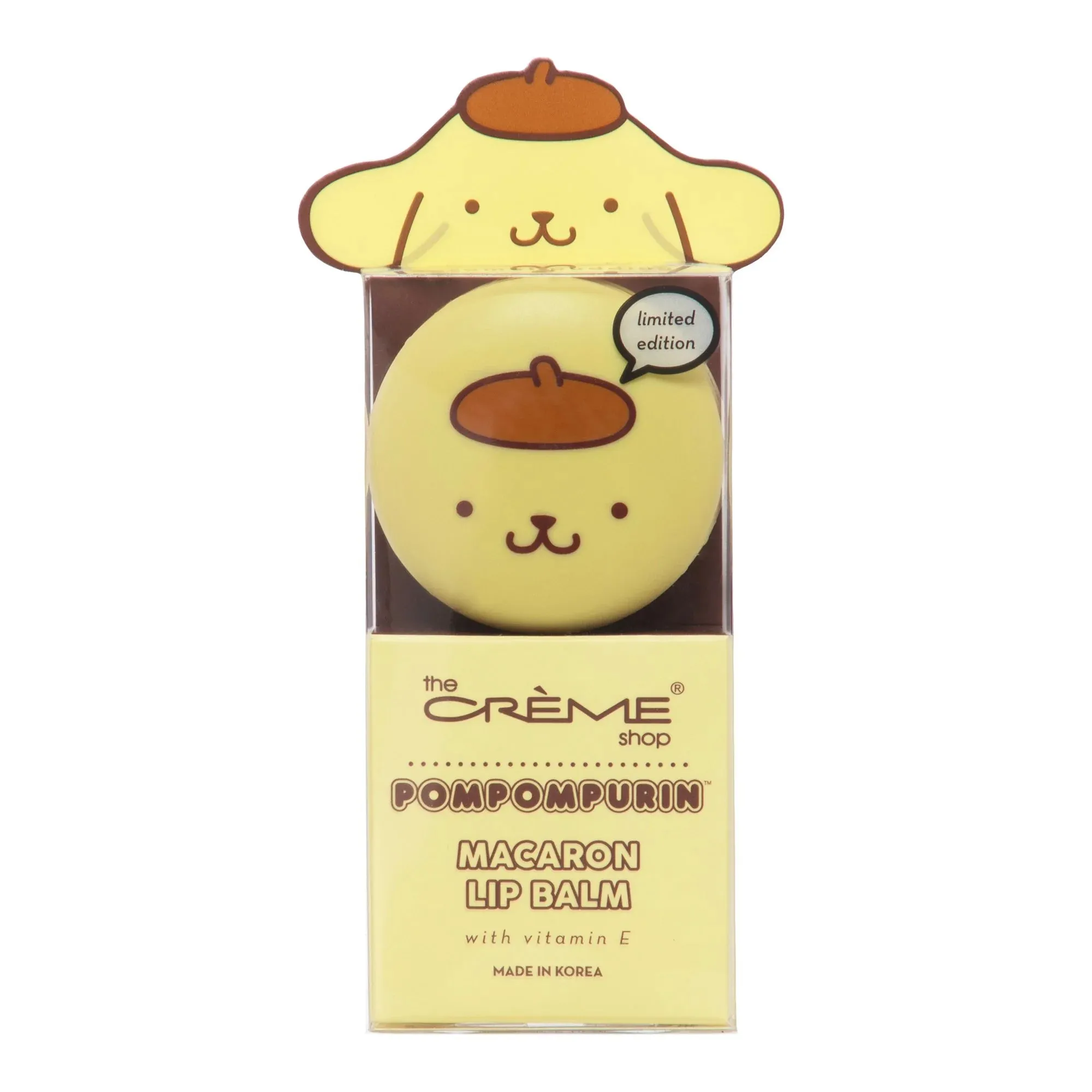The Crème Shop x Hello Kitty - Pompompurin Holiday Caramel Pudding Macaron Lip Balm