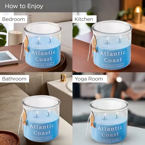 UMAI Scented Candles (33 Hrs Burn Time) Blue Water Scented Candles for Gift | Scented Candles for Home Decor | Scented Candles for Bedroom Bathroom | Home Decor Items | Aroma Candle