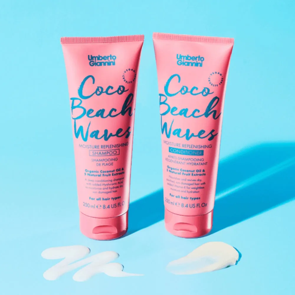 Umberto Giannini Coco Beach Waves Moisture Replenishing Shampoo & Conditioner Twin 2 x 250ml