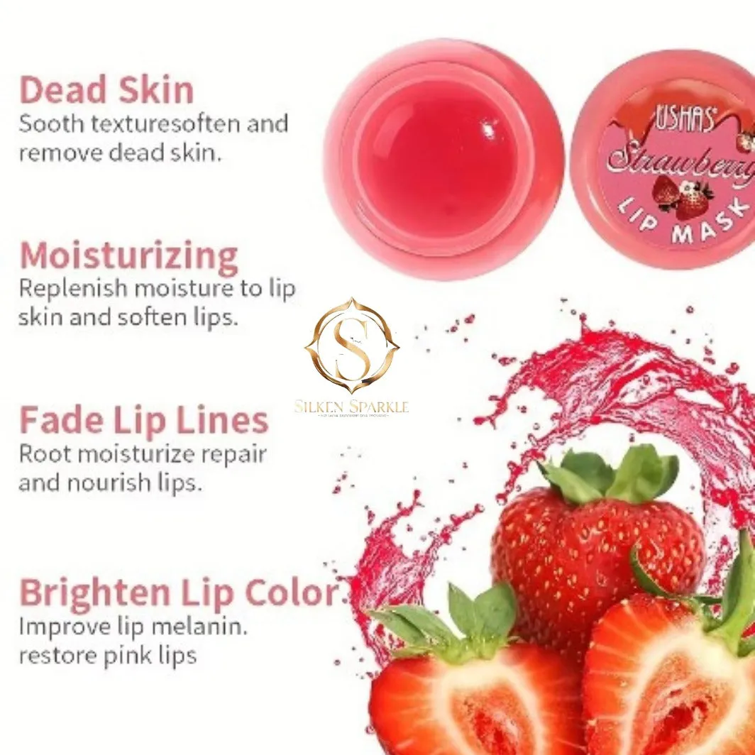 Ushas Strawberry Lip Mask – Exfoliating & Moisturizing Lip Treatment