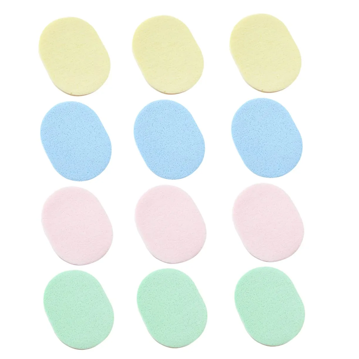 Vaguelly 12pcs Exfoliating Cosmetic Facial Sponges for Makeup Application Versatile Makeup Powder for Foundation and Concealer Durable and Portable Design