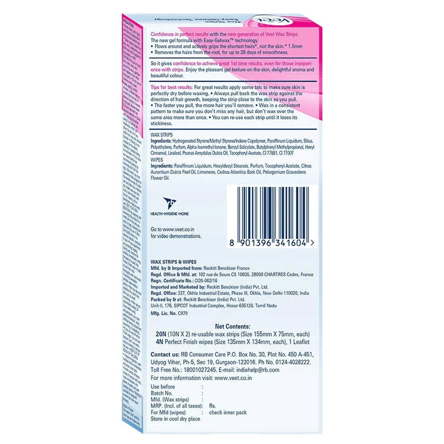Veet Full Body Waxing Strips Sensitive Skin (20 strips)