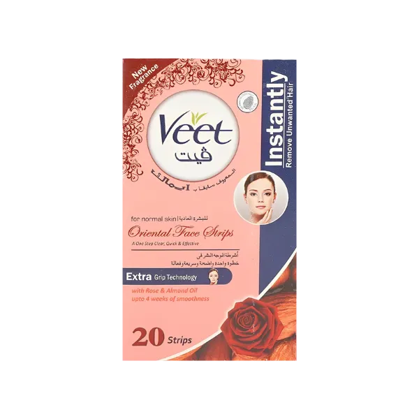 Veet Oriental Rose & Almond Oil Face Strips 20Pack