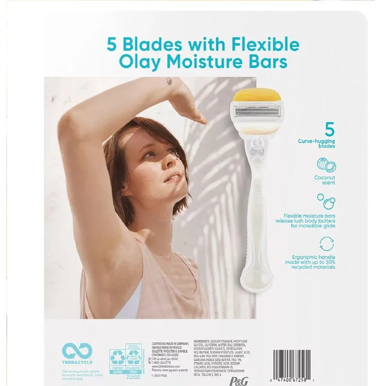VENUS ComfortGlide Collection, Olay/Coconut 10 Refills (5 Blades) AND Venus Razor w/ 12 Refills Freesia